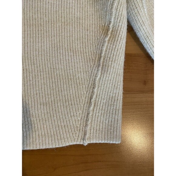 Free People "Saffron" Sweater Size  Small Ivory Puff Sleeve‎ Open Cut Out Back - Picture 6 of 10